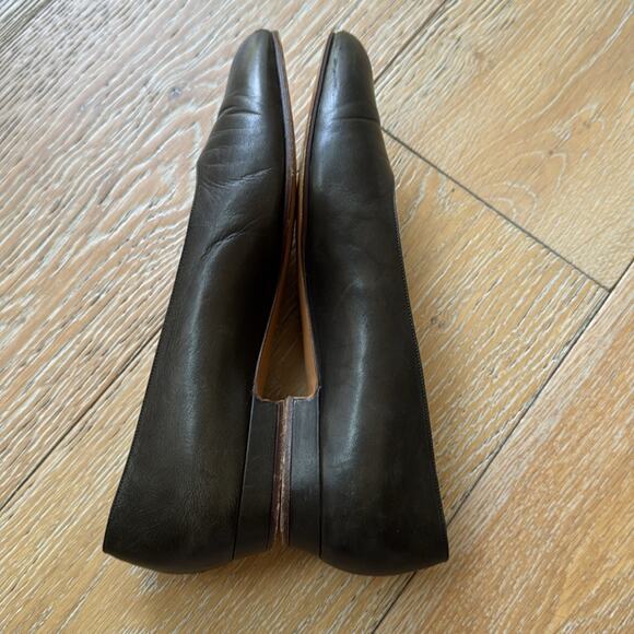 Gucci Ballet Flats Black Leather Vintage Size 38.5 / 8.5 - Picture 3 of 12